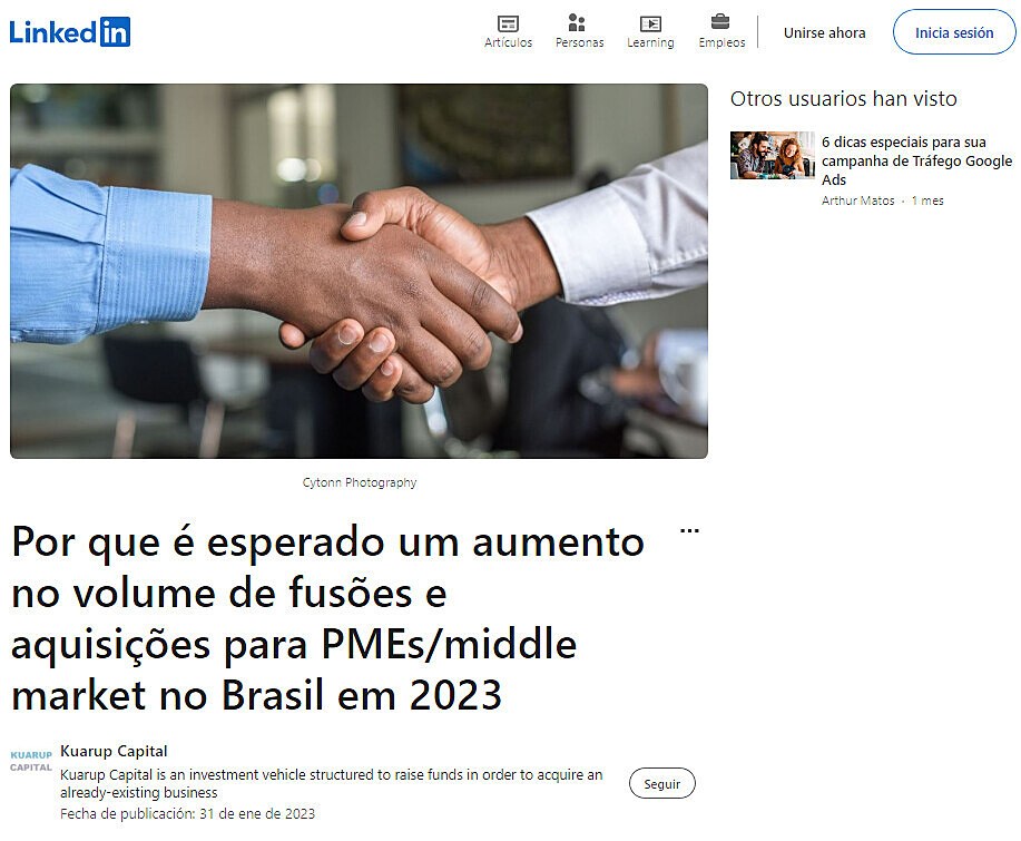 Por que  esperado um aumento no volume de fuses e aquisies para PMEs/middle market no Brasil em 2023